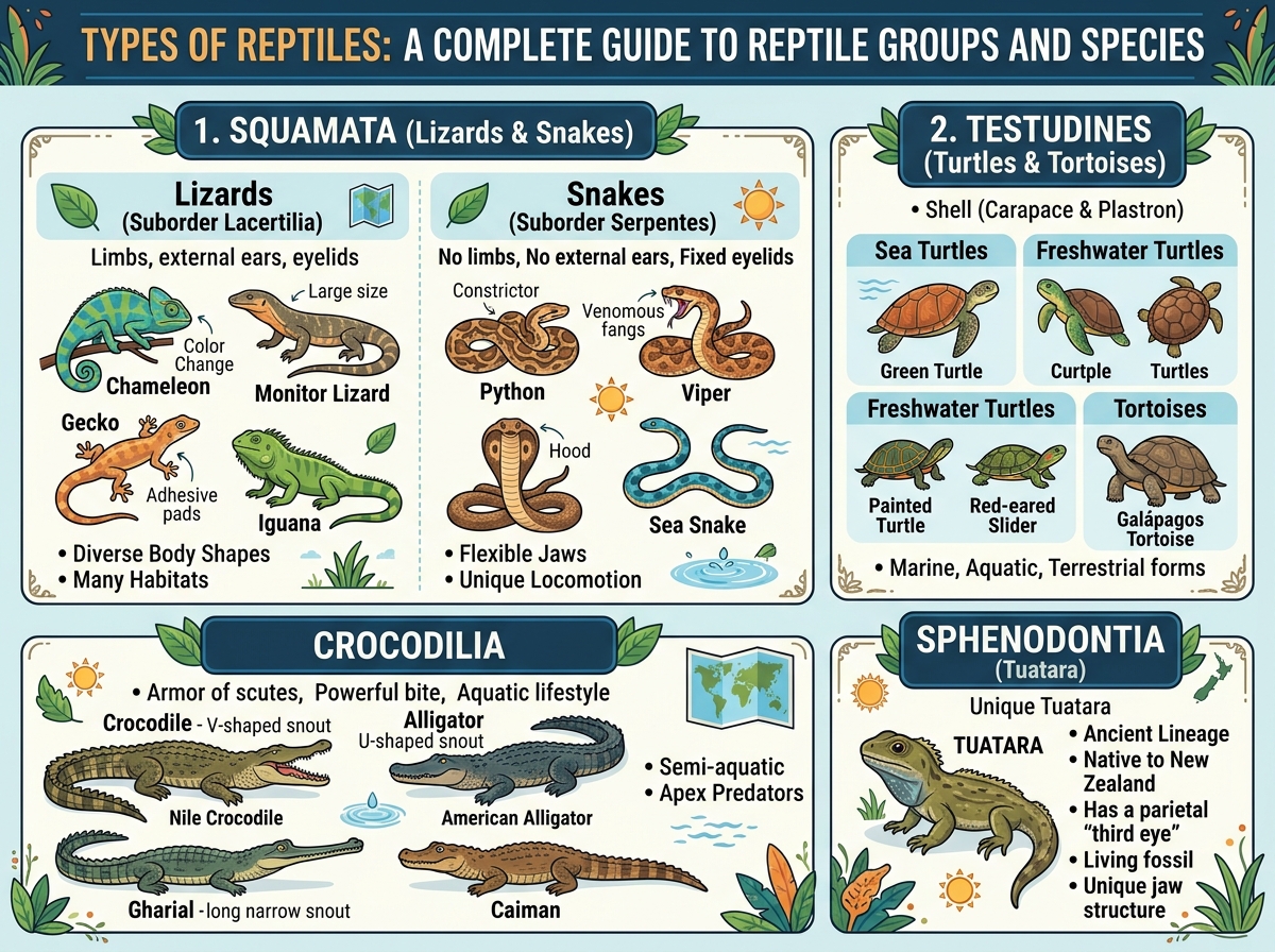 Types of Reptiles: A Complete Guide to Reptile Groups and Species